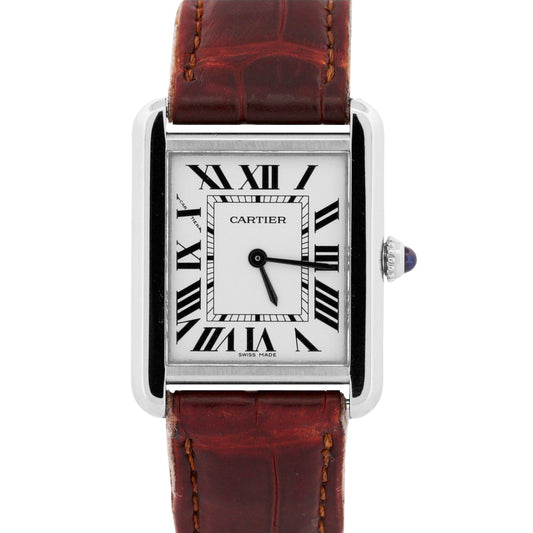Ladies Cartier Tank Solo Small Steel 31mm x 23mm Quartz Leather 3170 / W5200005