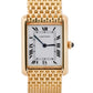 Cartier Tank Louis 78086 Beads of Rice White Roman 18k Yellow Gold 23mm Watch