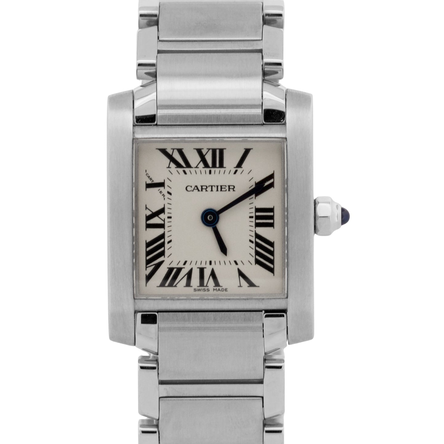 Cartier Tank Francaise 20mm IVORY ROMAN Quartz Stainless Steel W51008Q3 3217