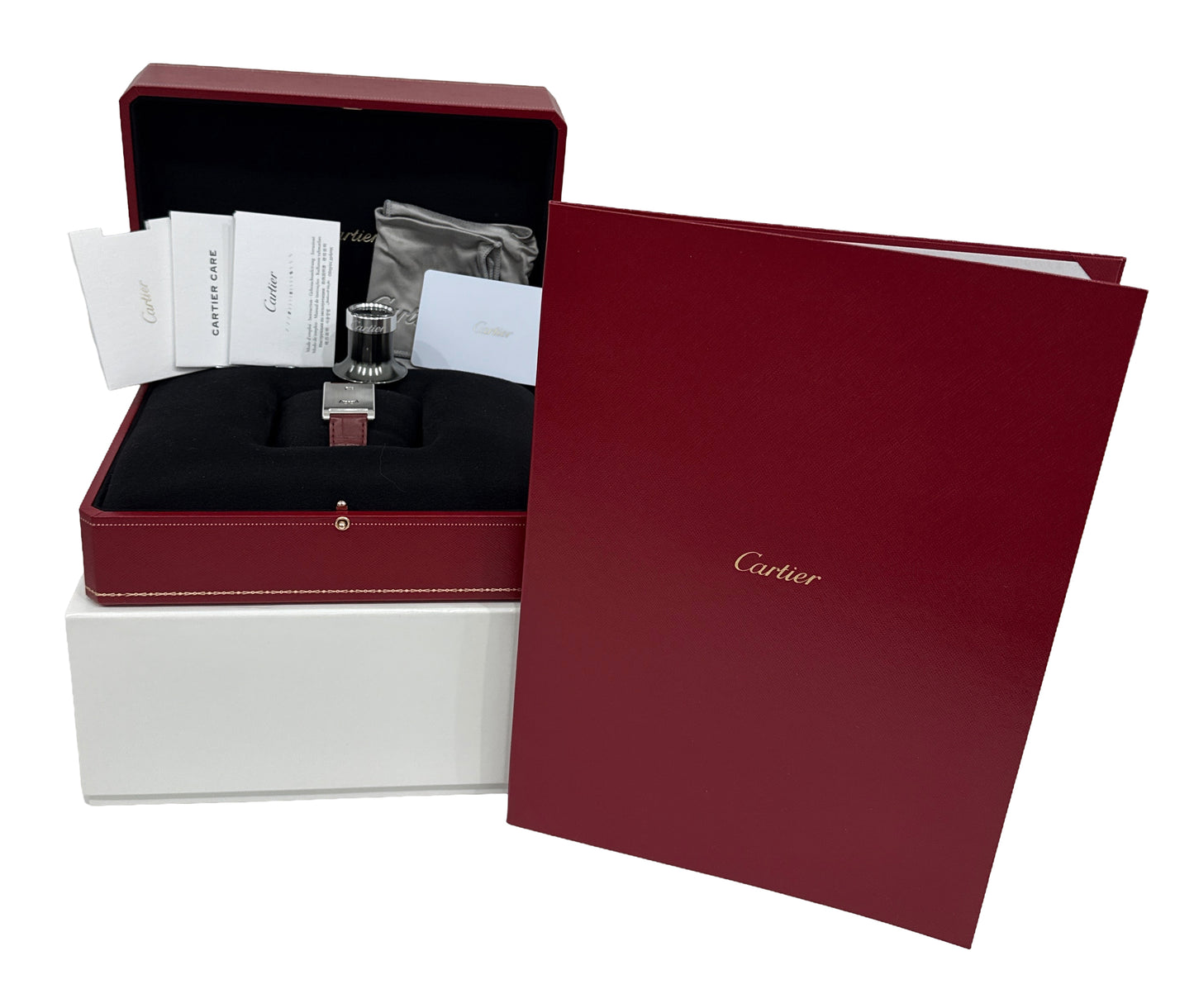 NEW 2025 PAPERS Cartier Tank à Guichets PLATINUM Manual 25mm WGTA0236 4582 BOX