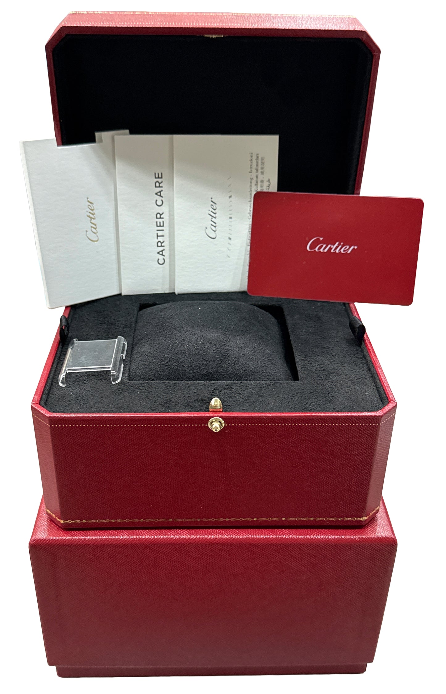 PAPERS Cartier Tank Must Large BLUE Quartz 33mm Steel Watch 4323 / WSTA0055 BOX