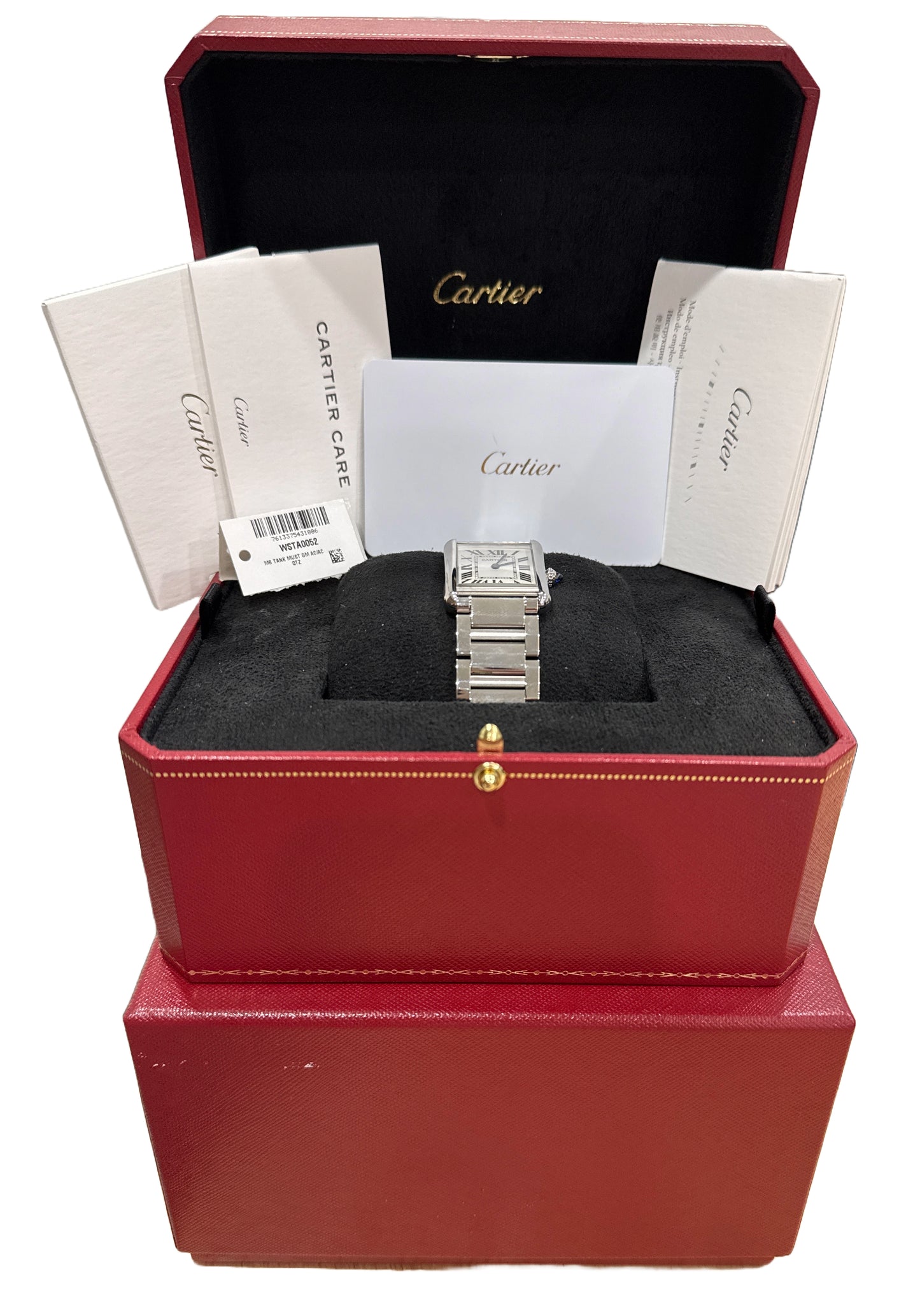 MINT 2024 PAPERS Cartier Tank Must 25mm Stainless Steel WSTA0052 Quartz 4323 BOX