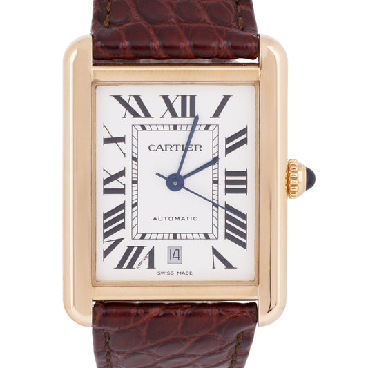 Cartier Tank Solo XL 18K Rose Gold ROMAN 31mm x 40.8mm Leather 3799 W5200026 BOX