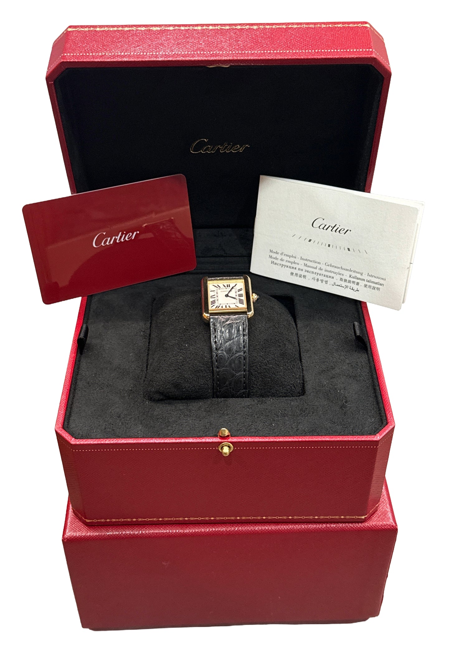 2020 PAPERS Cartier Lady Tank Solo 18K Gold SILVER Quartz 24mm 3168 W5200002 BOX