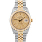 Rolex DateJust 36mm CHAMPAGNE TAPESTRY Two-Tone 18K Gold Steel JUBILEE 16233