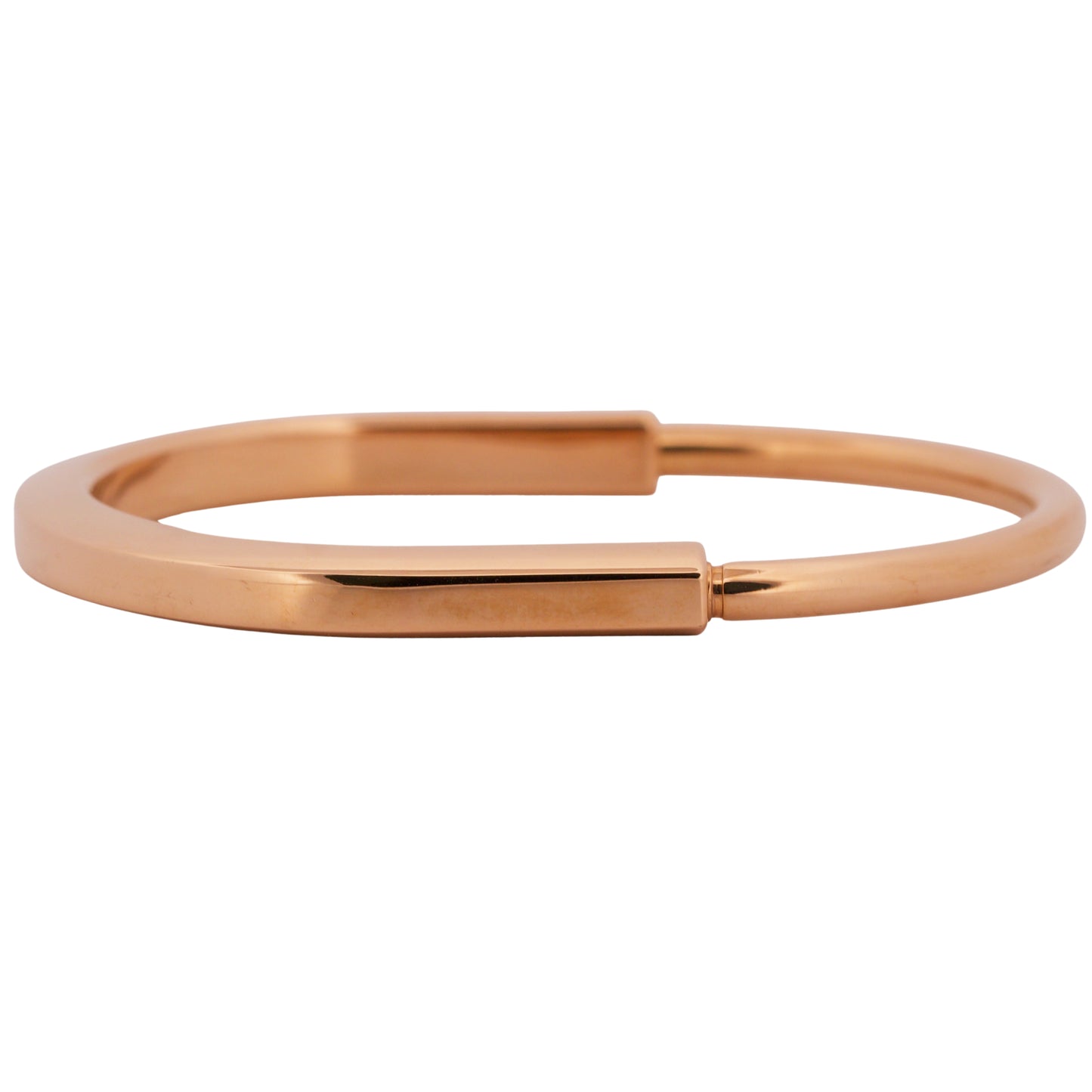 Tiffany & Co. Lock Bangle Bracelet Size LARGE Solid 18K Rose Gold AU 750 BOX