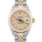 Ladies Rolex DateJust 26mm SILVER TIFFANY 18K Gold Steel JUBILEE Fluted 69173