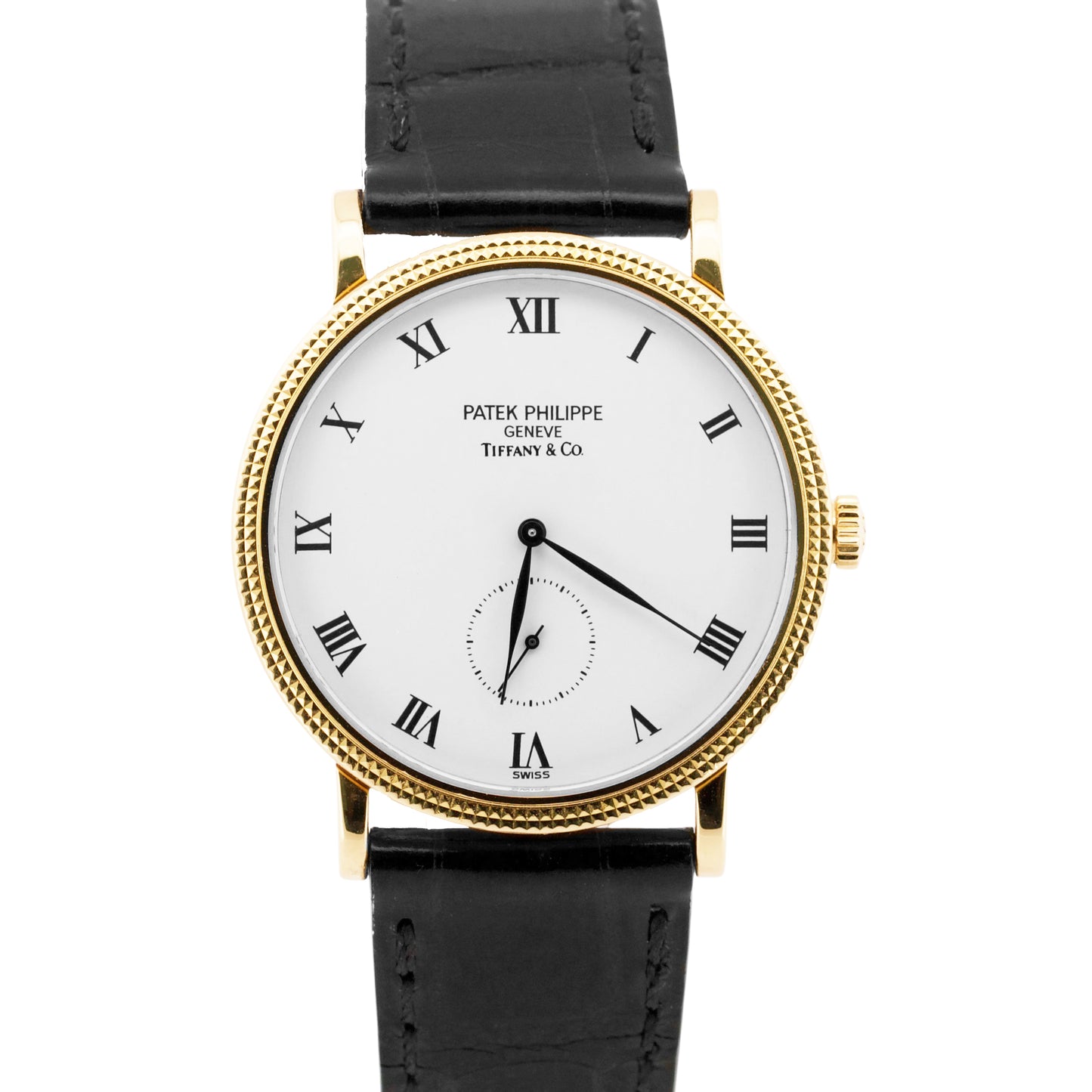 Patek Philippe Calatrava 33mm White Roman TIFFANY Manual 18K Yellow Gold 3919J
