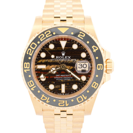2026 PAPERS Rolex GMT-Master II IRON TIGER EYE 18K JUBILEE 126718 GRNR 40mm BOX