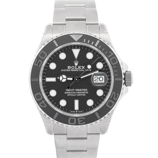 NEW STICKERED PAPERS Rolex Yacht-Master TITANIUM 226627 Black Ceramic 42mm BOX
