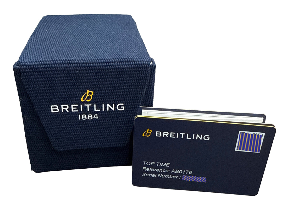 2024 Breitling Top Time AB0176 Black Steel Leather Chronograph 41mm Box Papers