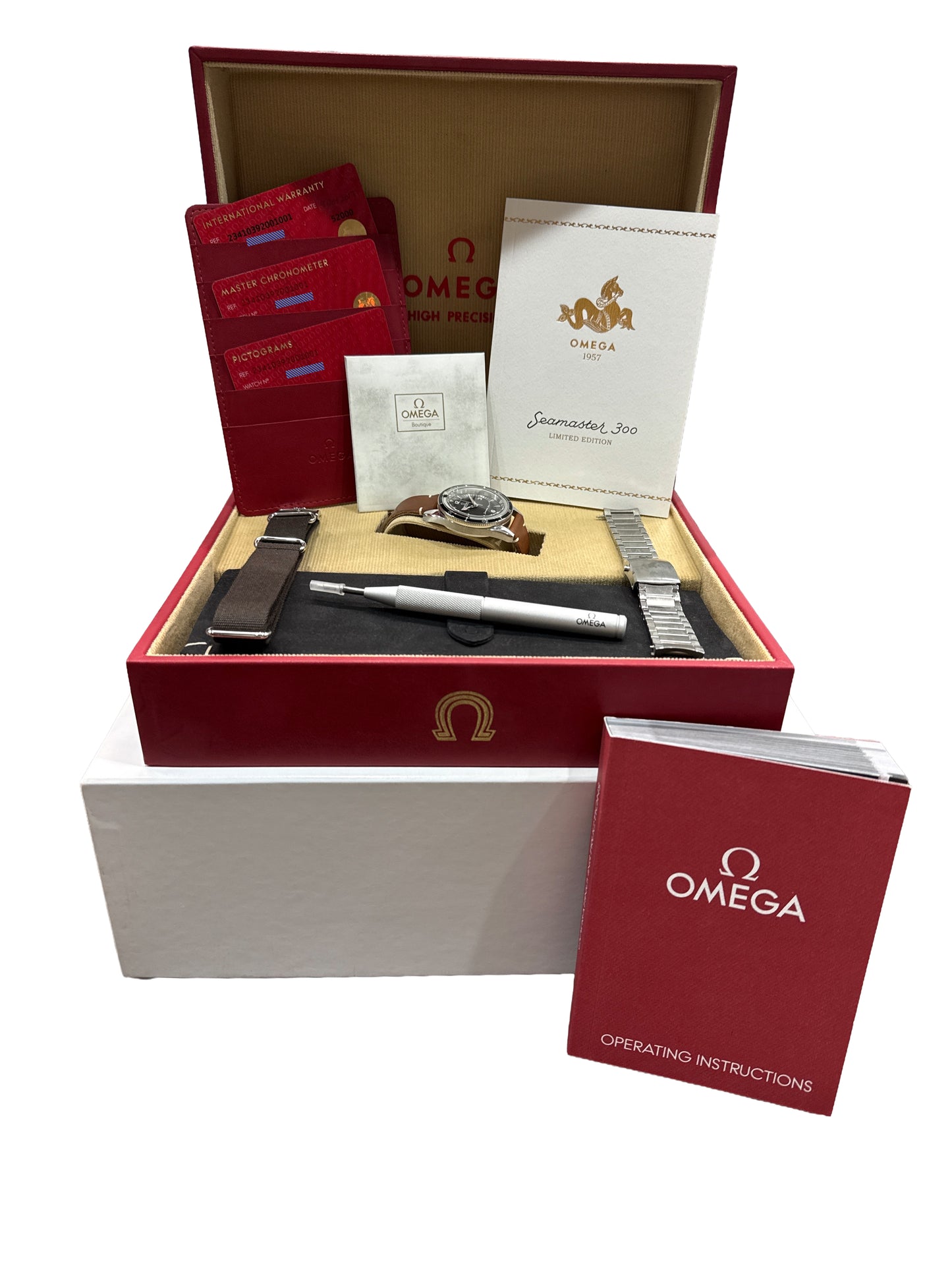 2017 PAPERS Omega Seamaster 300 1957 TRILOGY Black 234.10.39.20.01.001 39mm BOX