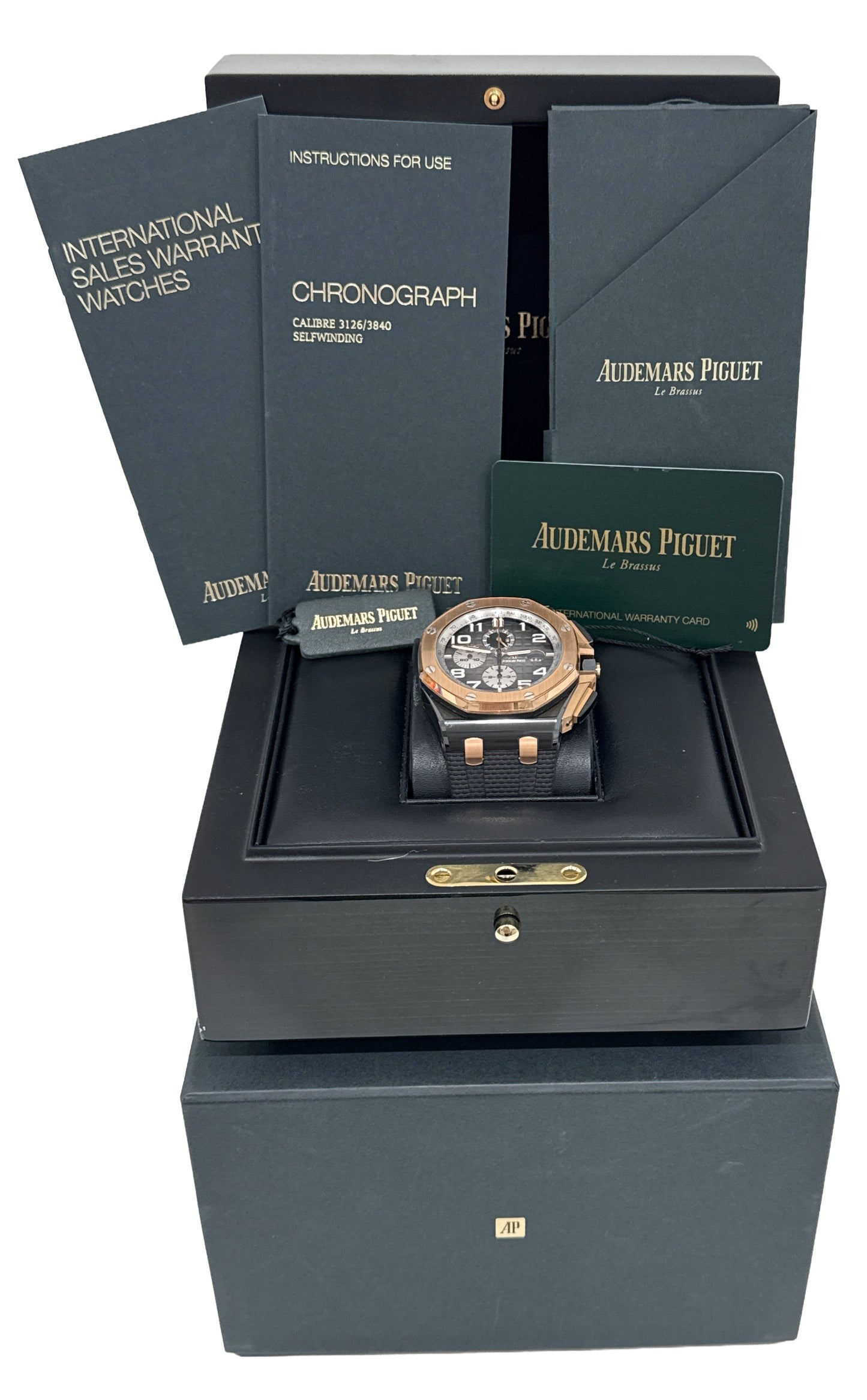 PAPERS Audemars Piguet Royal Oak Offshore CERAMIC 18K Gold 44mm 26405NR BOX