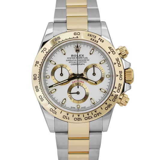 MINT 2022 PAPERS Rolex Daytona WHITE Two-Tone 18K Yellow Gold 40mm 116503 B+P