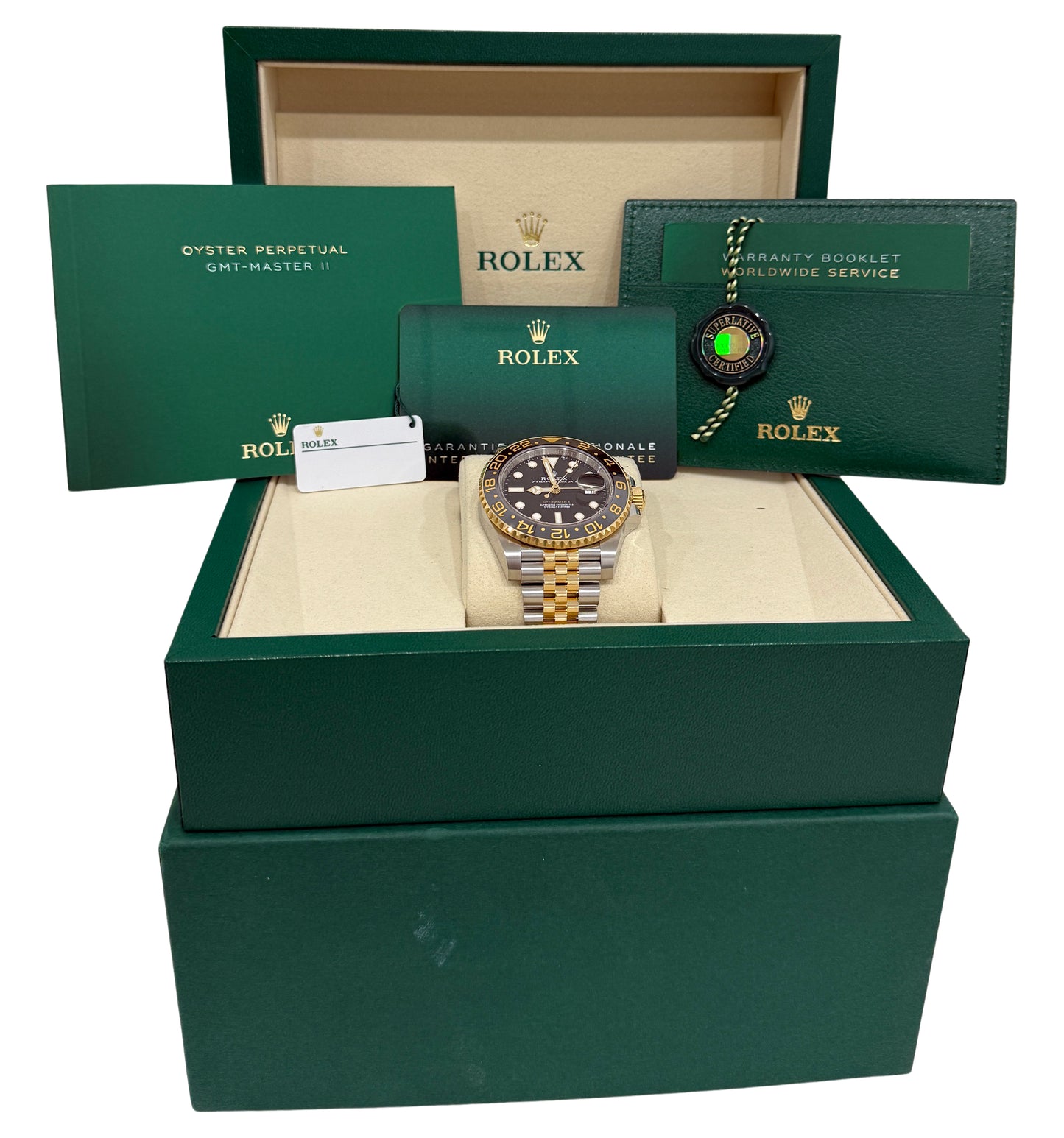 2026 Rolex GMT-Master II 126713 GRNR Two-Tone 18K Gold 40mm Jubilee Box Papers