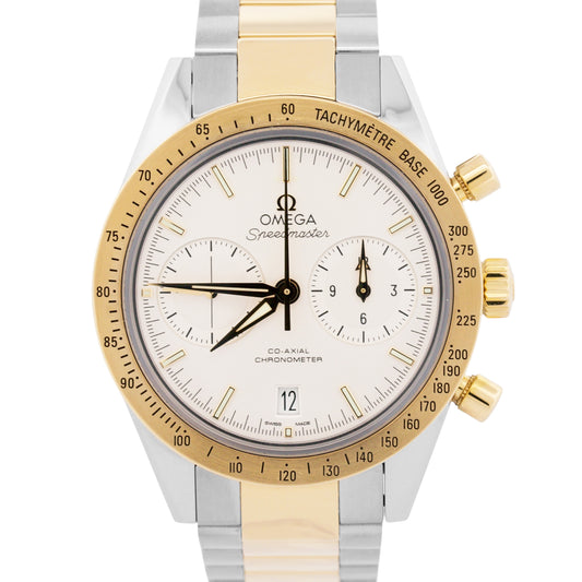 Omega Speedmaster '57 WHITE 18K Gold Steel 41.5mm 331.20.42.51.02.001 BOX