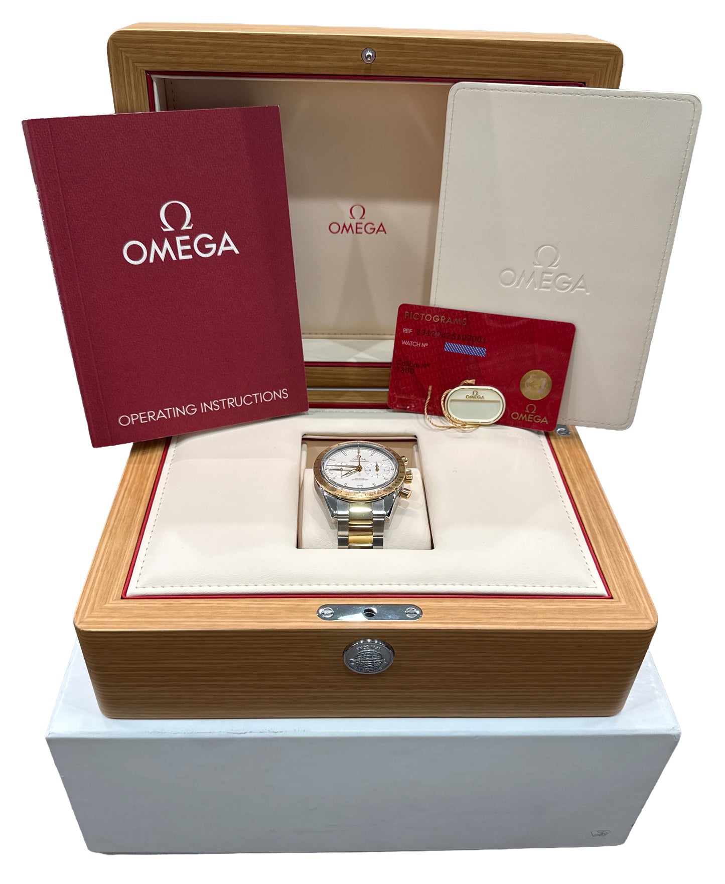 Omega Speedmaster '57 WHITE 18K Gold Steel 41.5mm 331.20.42.51.02.001 BOX