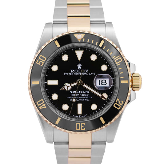 2022 PAPERS Rolex Submariner Date 41mm Ceramic BLACK Two-Tone 18K 126613 LN BOX