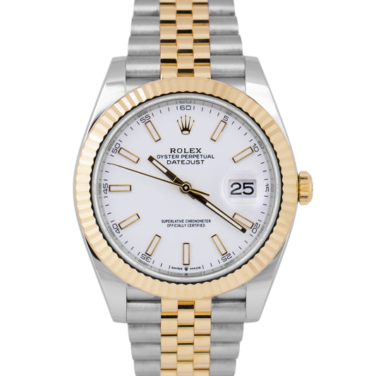 MINT SEPT 2023 PAPERS Rolex DateJust 41 WHITE 18K Gold 41mm JUBILEE 126333 B+P
