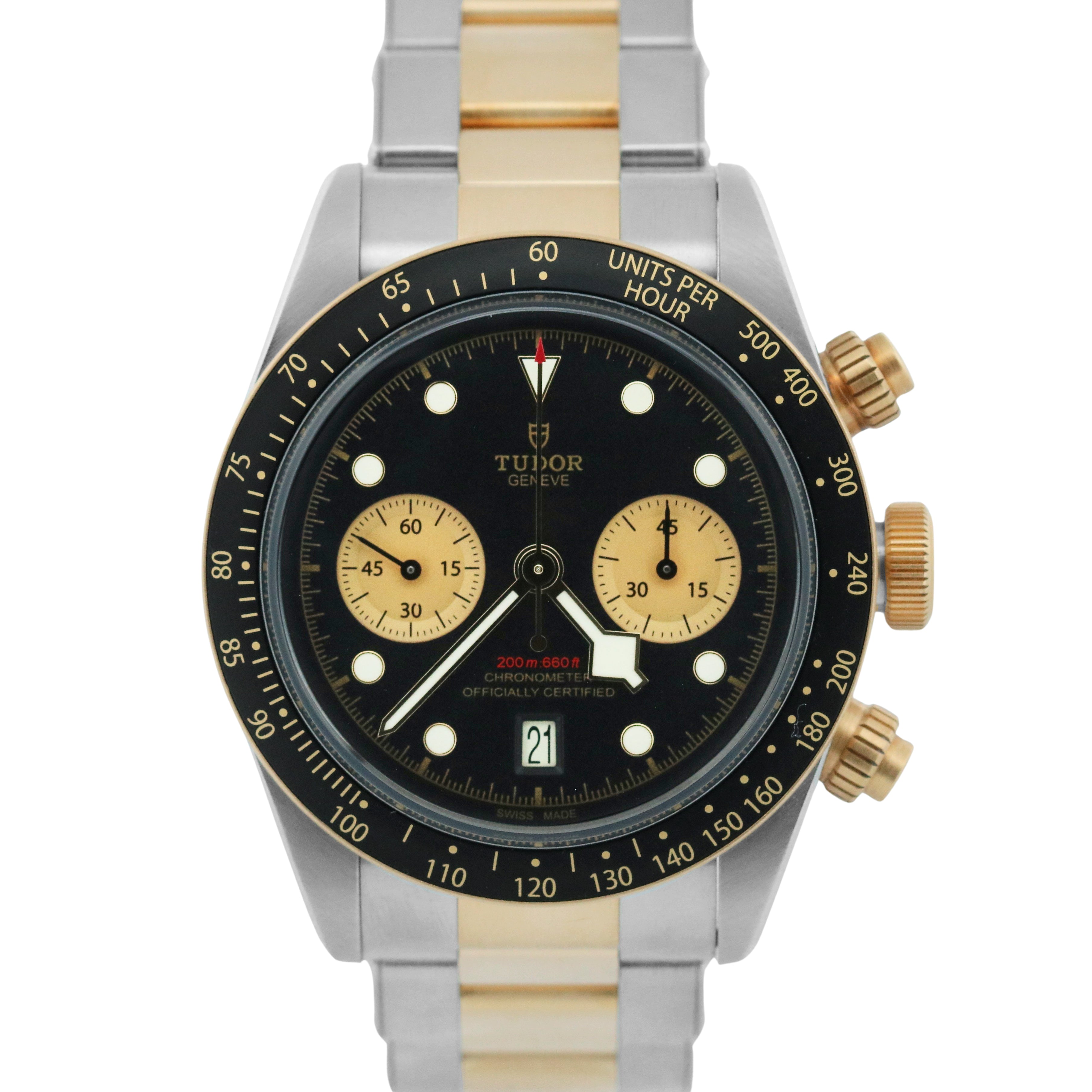 2022 PAPERS Tudor Black Bay Chrono S&G 41mm 18K Gold Black Steel
