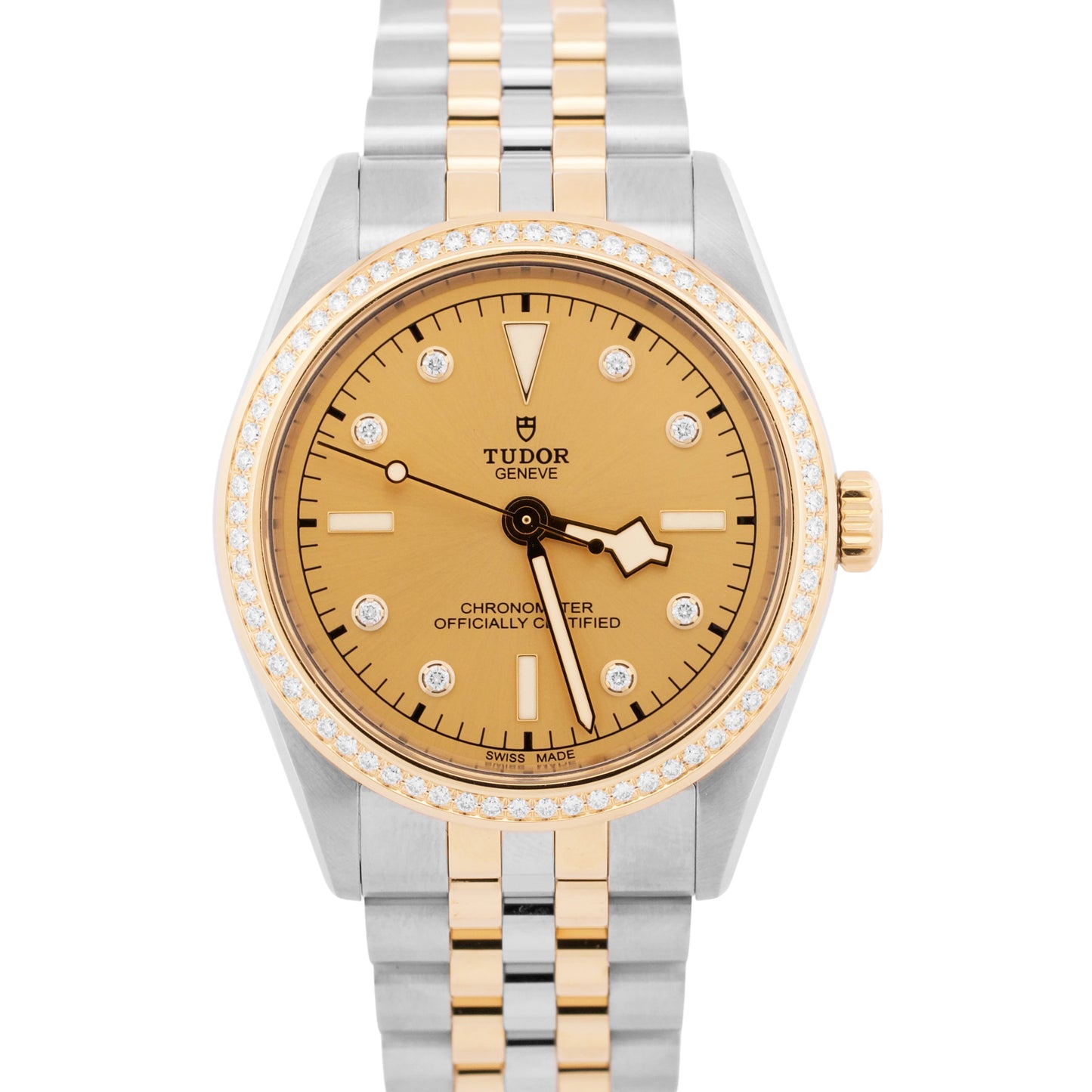 2024 PAPERS Tudor Black Bay CHAMPAGNE DIAMOND 18K Gold Steel 39mm 79673 Watch BOX