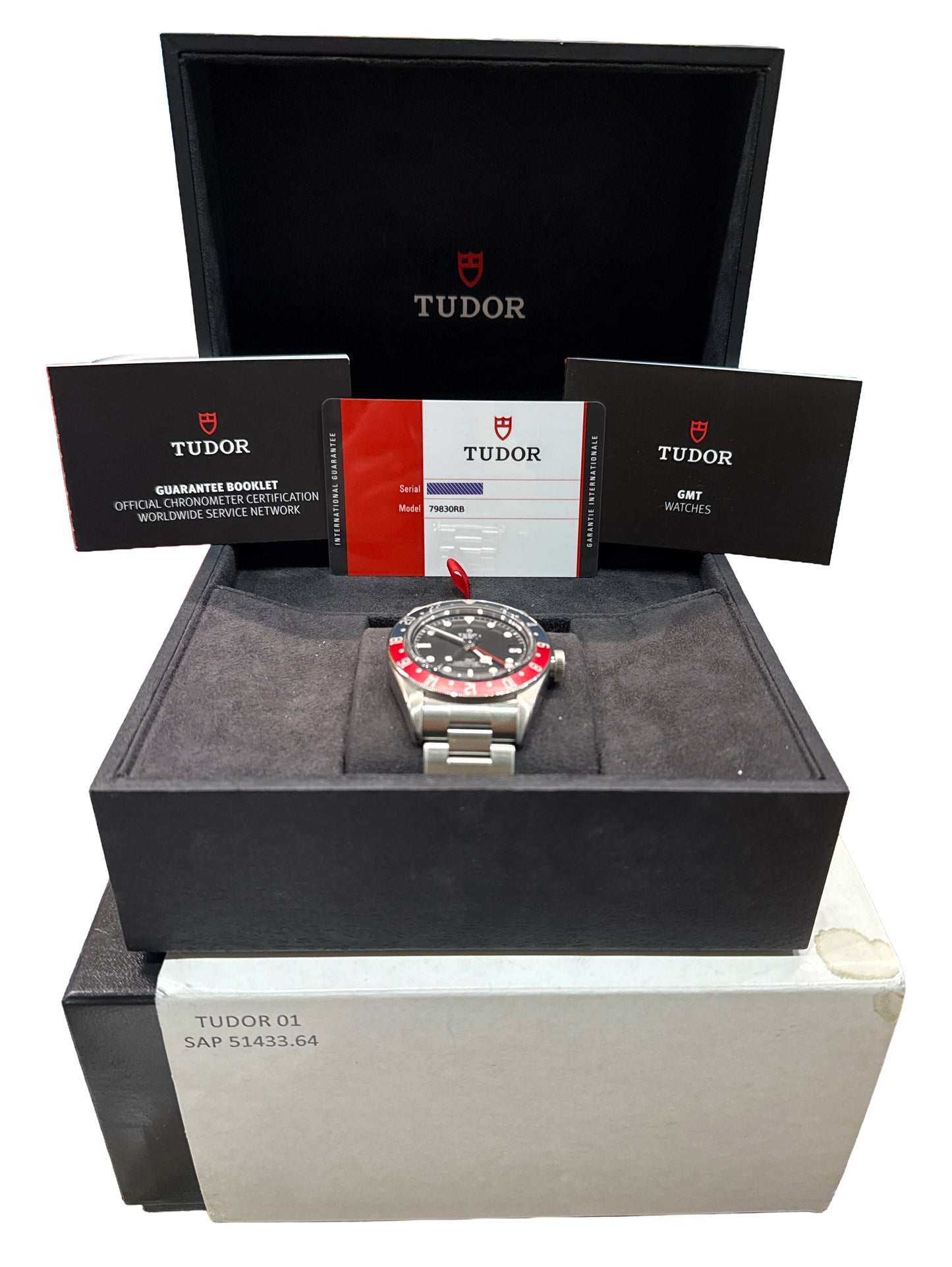 2018 PAPERS Tudor Black Bay GMT PEPSI Steel Red Blue Black 41mm 79830RB BOX
