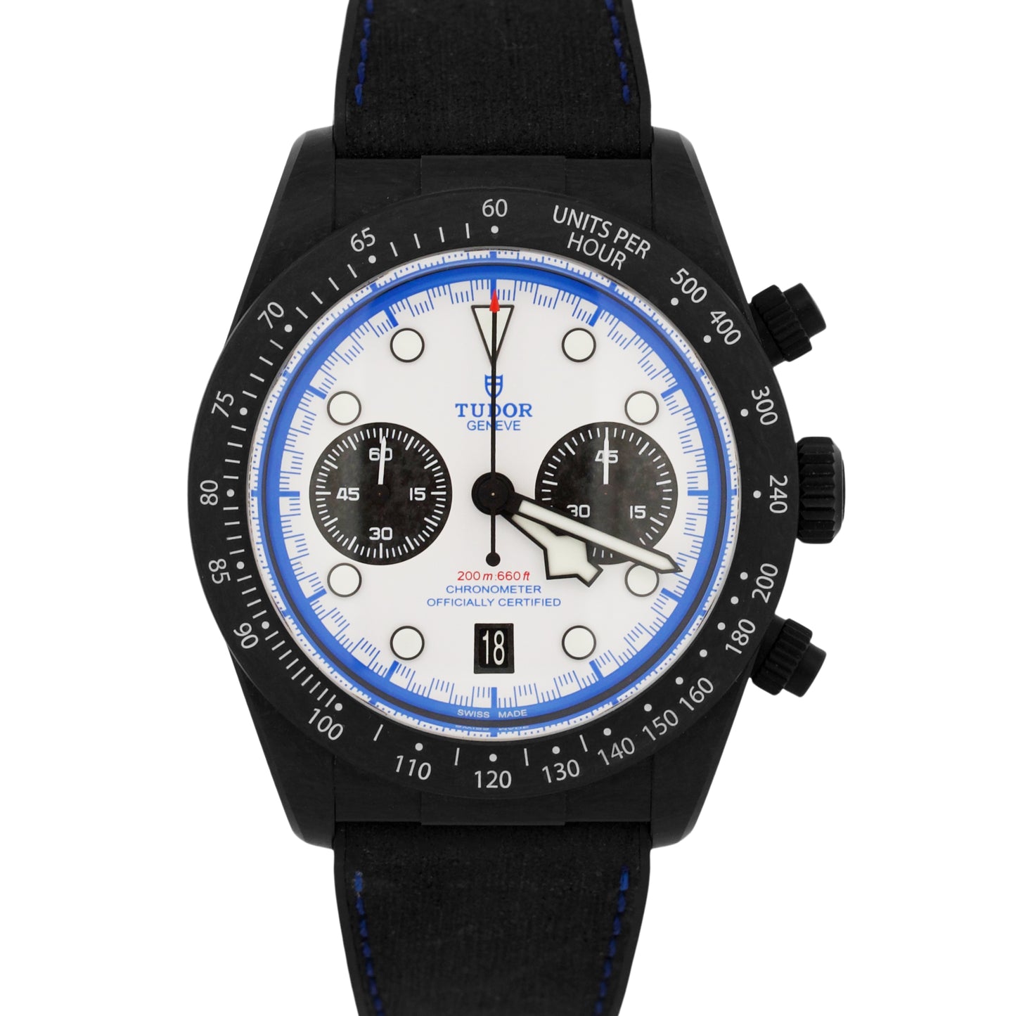 2025 Tudor Black Bay Chrono 79377KN Carbon White Blue 42mm Box Papers