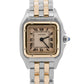 Ladies Cartier Panthere 66921 Two Row 18K Gold Steel Ivory 22mm Quartz Watch