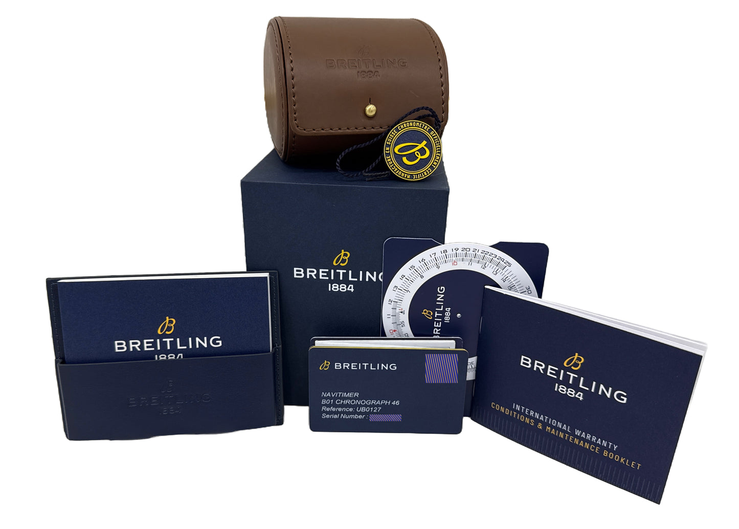 MINT 2024 PAPERS Breitling Navitimer Steel 18K Gold Leather 46mm UB0127 BOX