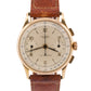 VINTAGE Universal Uni-Compax SILVER 35mm 18K Rose Gold Leather Manual 12445