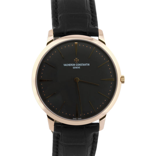 Vacheron Constantin Patrimony 81180/1 Rhodium 18K Rose Gold Leather 40mm Watch