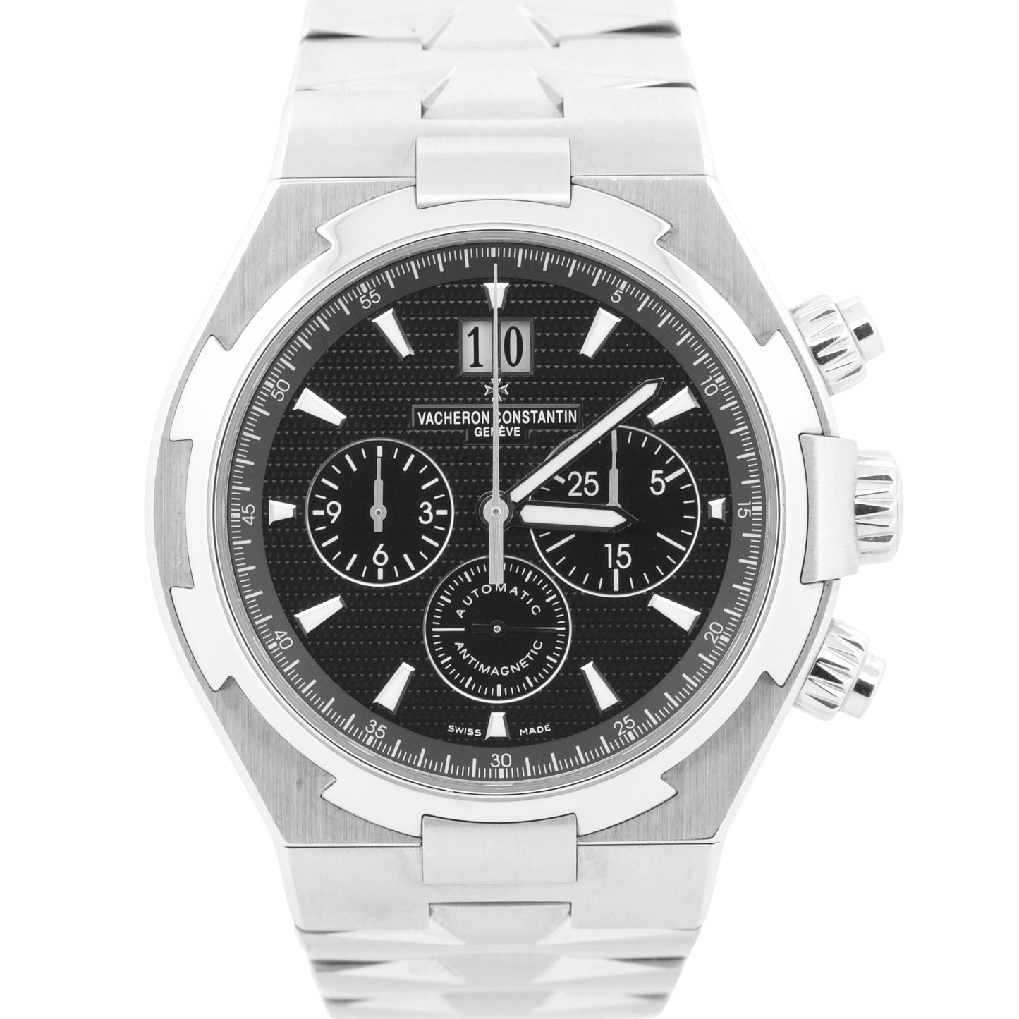 PAPERS Vacheron Constantin Overseas Chronograph BLACK 42mm Stainless 49150 BOX