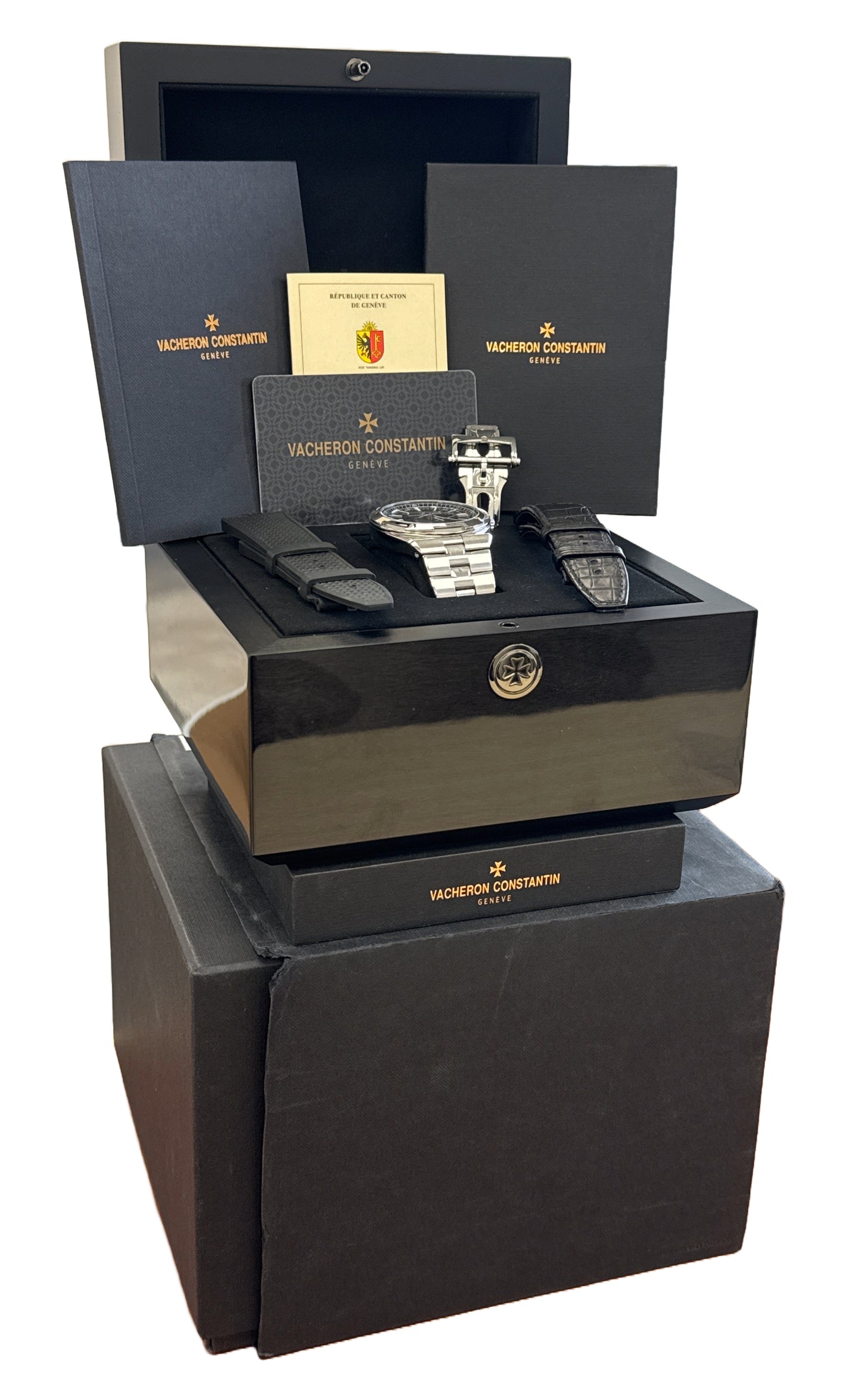 2021 PAPERS Vacheron Constantin Overseas BLACK 41mm Stainless 4500V Watch BOX