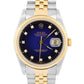 Rolex DateJust 36mm BLUE DIAMOND VIGNETTE Two-Tone 18K Gold Steel JUBILEE 16233