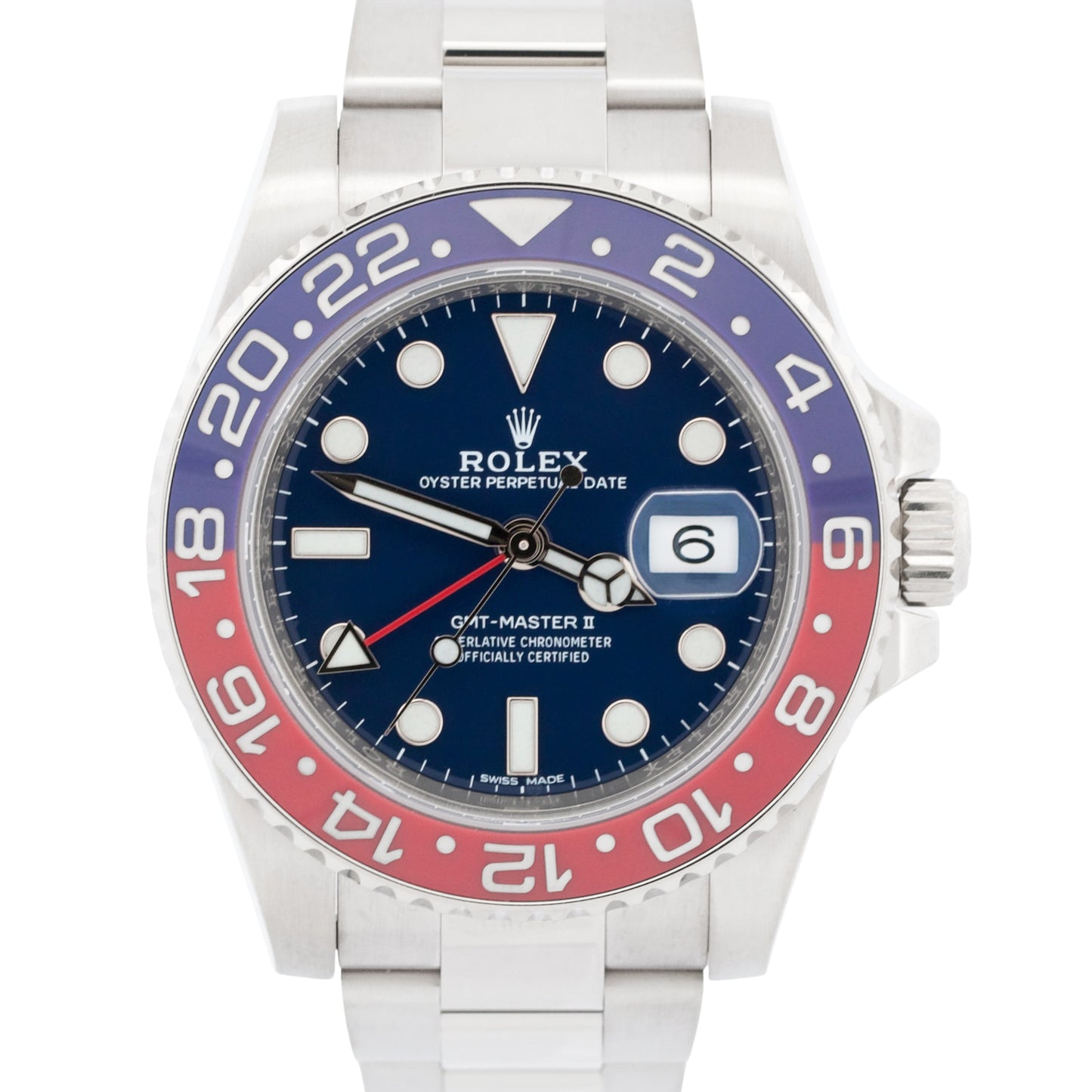 2025 RSC Rolex GMT-Master II 116719 BLRO Pepsi Blue Red 18K Gold Box Papers