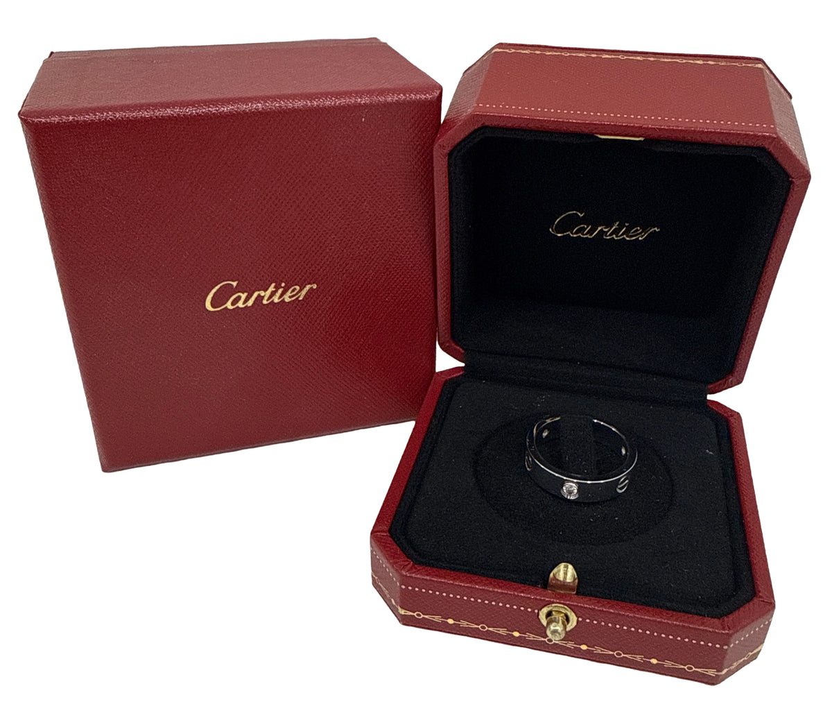 Cartier Love Ring Size 60 Diamond 18K White Gold Box