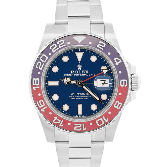 2022 PAPERS Rolex GMT-Master II Pepsi BLUE DIAL 18K Gold 126719 BLRO Watch BOX