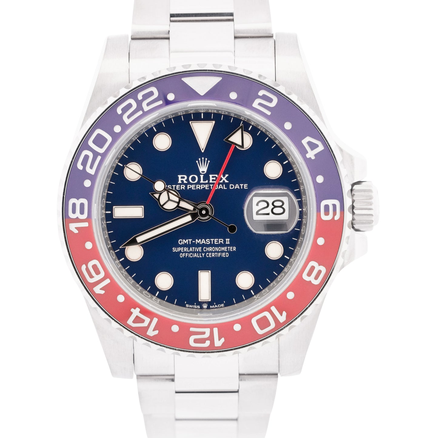 2020 PAPERS Rolex GMT-Master II PEPSI Red Blue 18K White Gold 126719 BLRO BOX