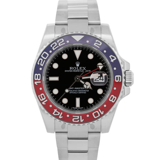 NOS STICKERED 2014 PAPERS Rolex GMT-Master II PEPSI 18K Gold 116719 BLRO BOX