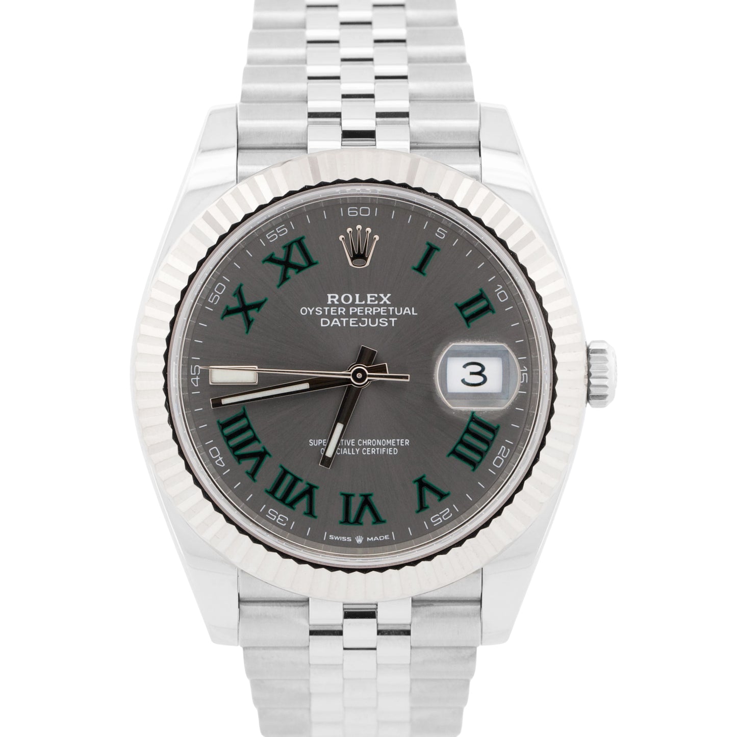 2021 PAPERS Rolex DateJust 41 WIMBLEDON 18K Gold 41mm JUBILEE 126334 Watch BOX