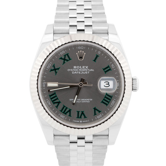 2021 PAPERS Rolex DateJust 41 WIMBLEDON 18K Gold 41mm JUBILEE 126334 Watch BOX