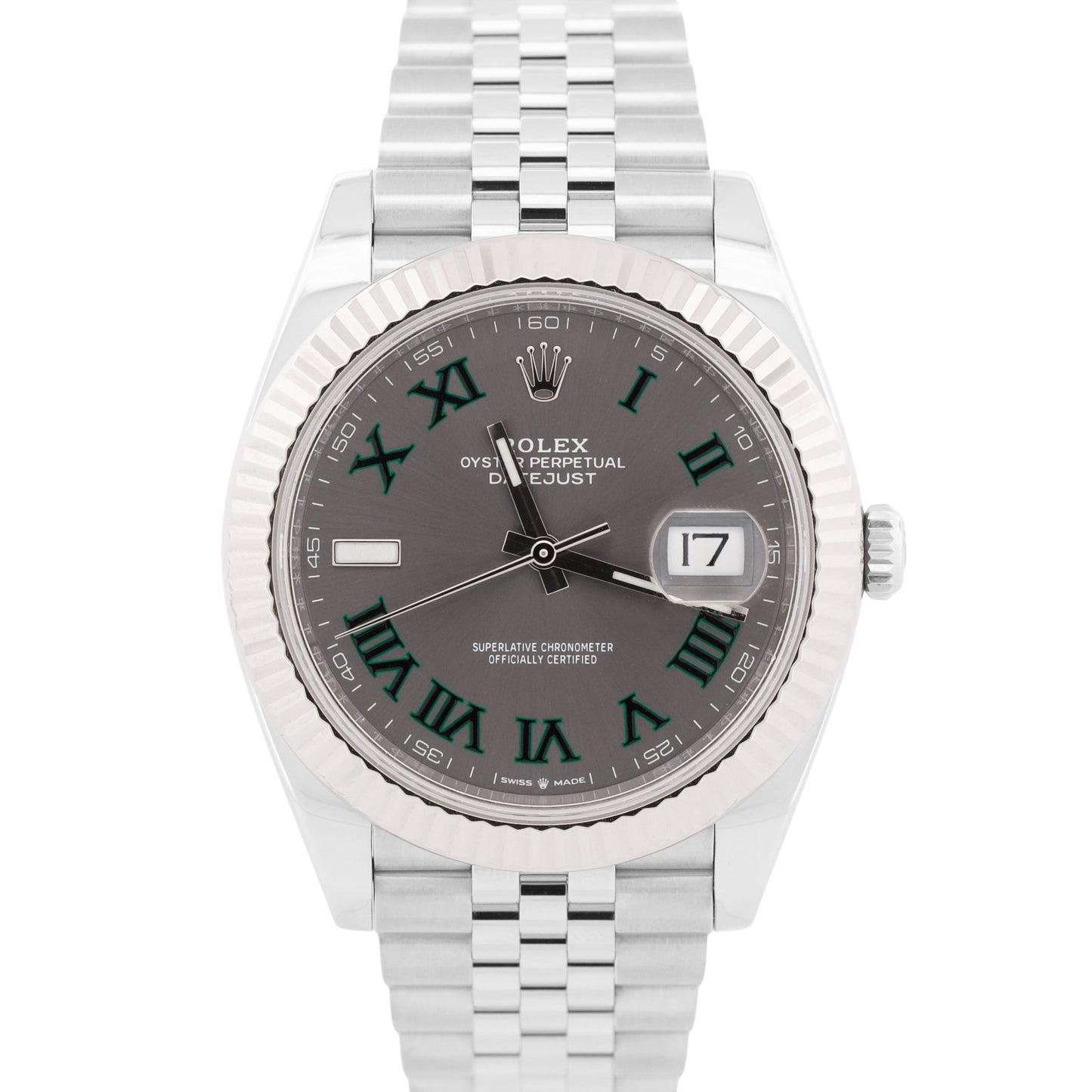 2025 Rolex DateJust 126334 41mm Wimbledon Steel Jubilee 18K Gold Box Papers