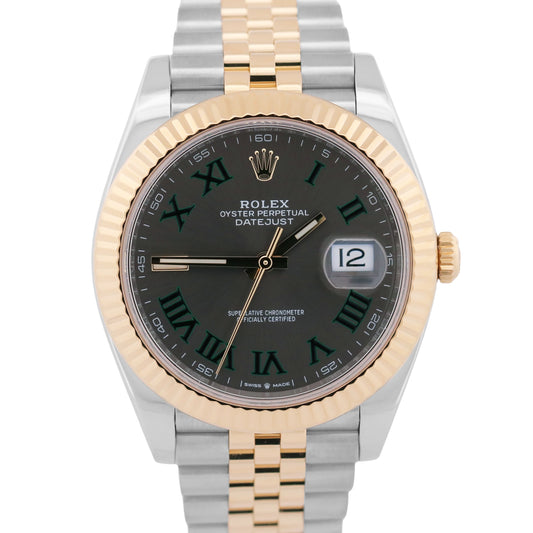 2023 PAPERS Rolex DateJust 41mm WIMBLEDON Rhodium Roman 18K JUBILEE 126333 BOX
