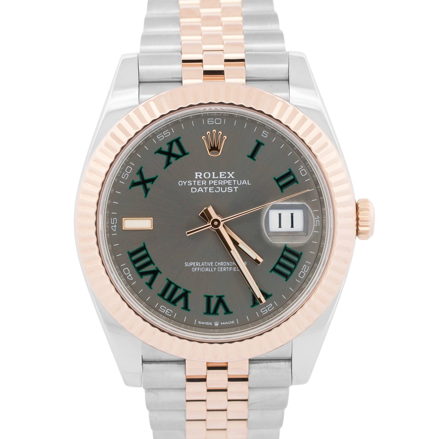 2023 Rolex DateJust 41 Rhodium WIMBLEDON 18k Gold Steel JUBILEE 41mm 126331