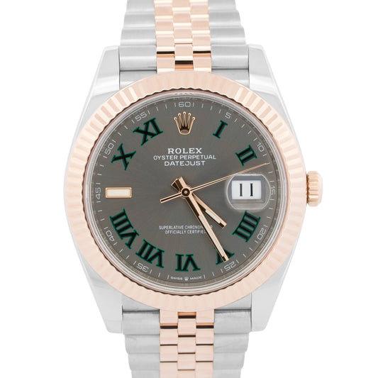 2023 Rolex DateJust 41 Rhodium WIMBLEDON 18k Gold Steel JUBILEE 41mm 126331