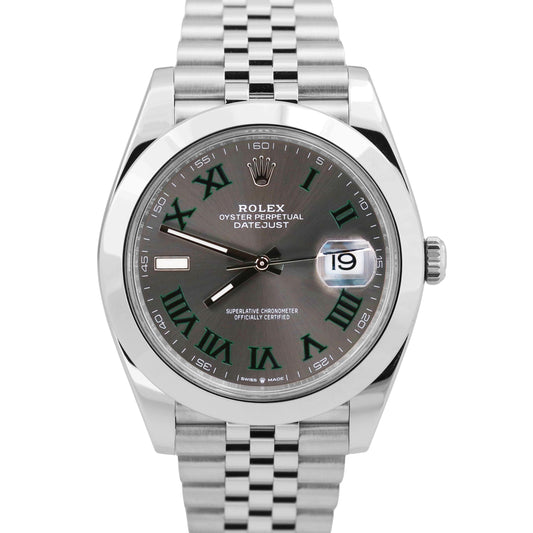 MINT 2024 PAPERS Rolex DateJust 41mm WIMBLEDON Rhodium Jubilee Steel 126300 BOX