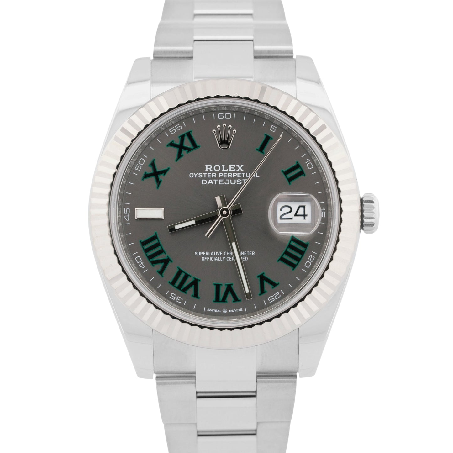 MINT 2023 Rolex DateJust 41 WIMBLEDON Rhodium 18K Gold Steel OYSTER 41mm 126334