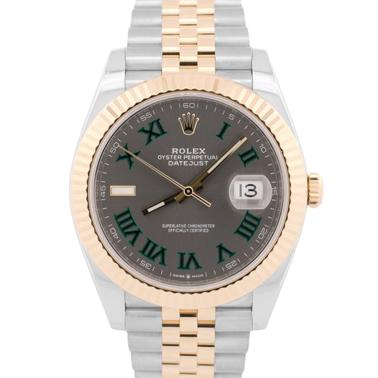MINT PAPERS Rolex DateJust 41mm WIMBLEDON 18K Gold JUBILEE Fluted 126333 BOX