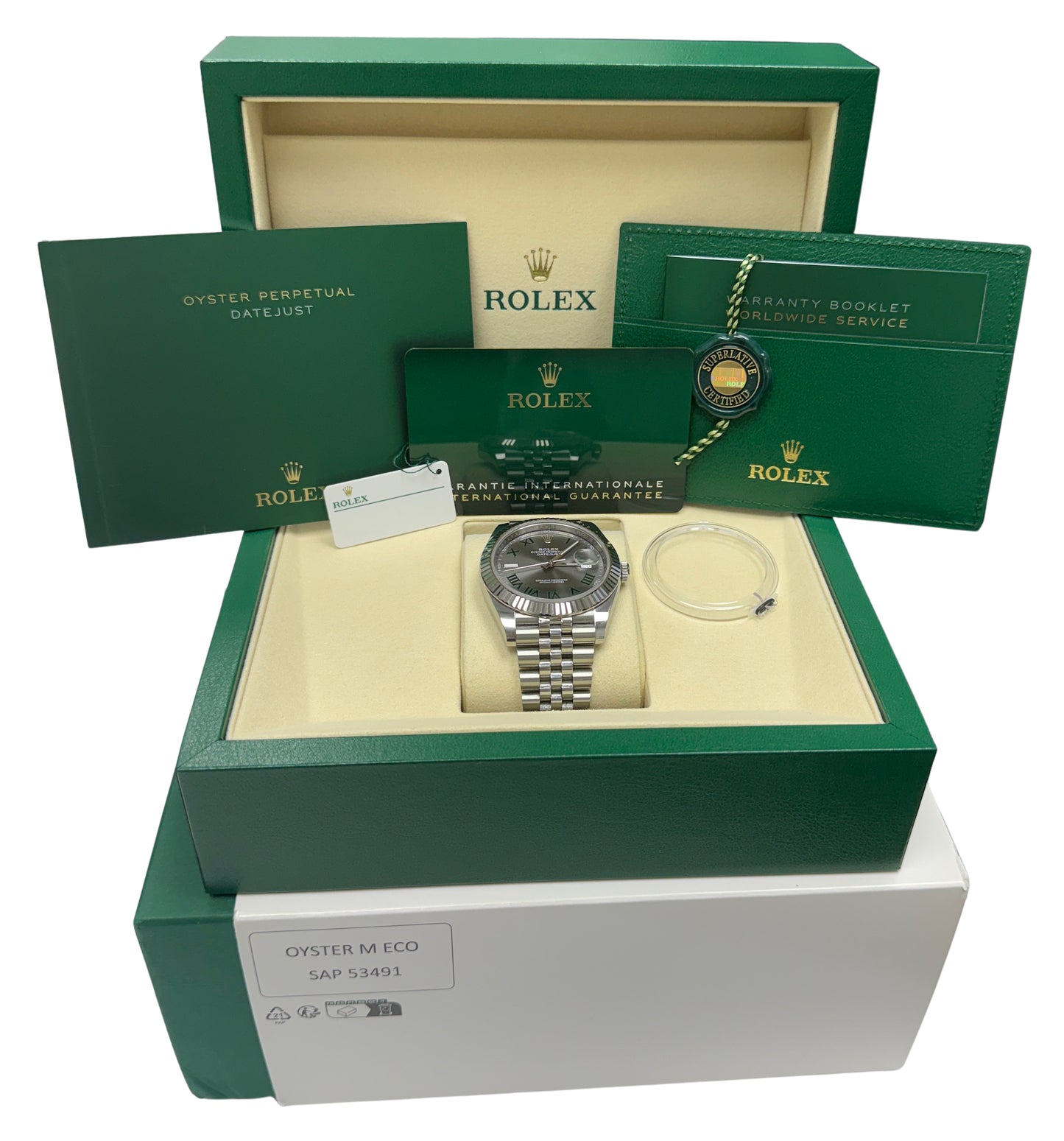 2025 Rolex DateJust 126334 41mm Wimbledon Steel Jubilee 18K Gold Box Papers