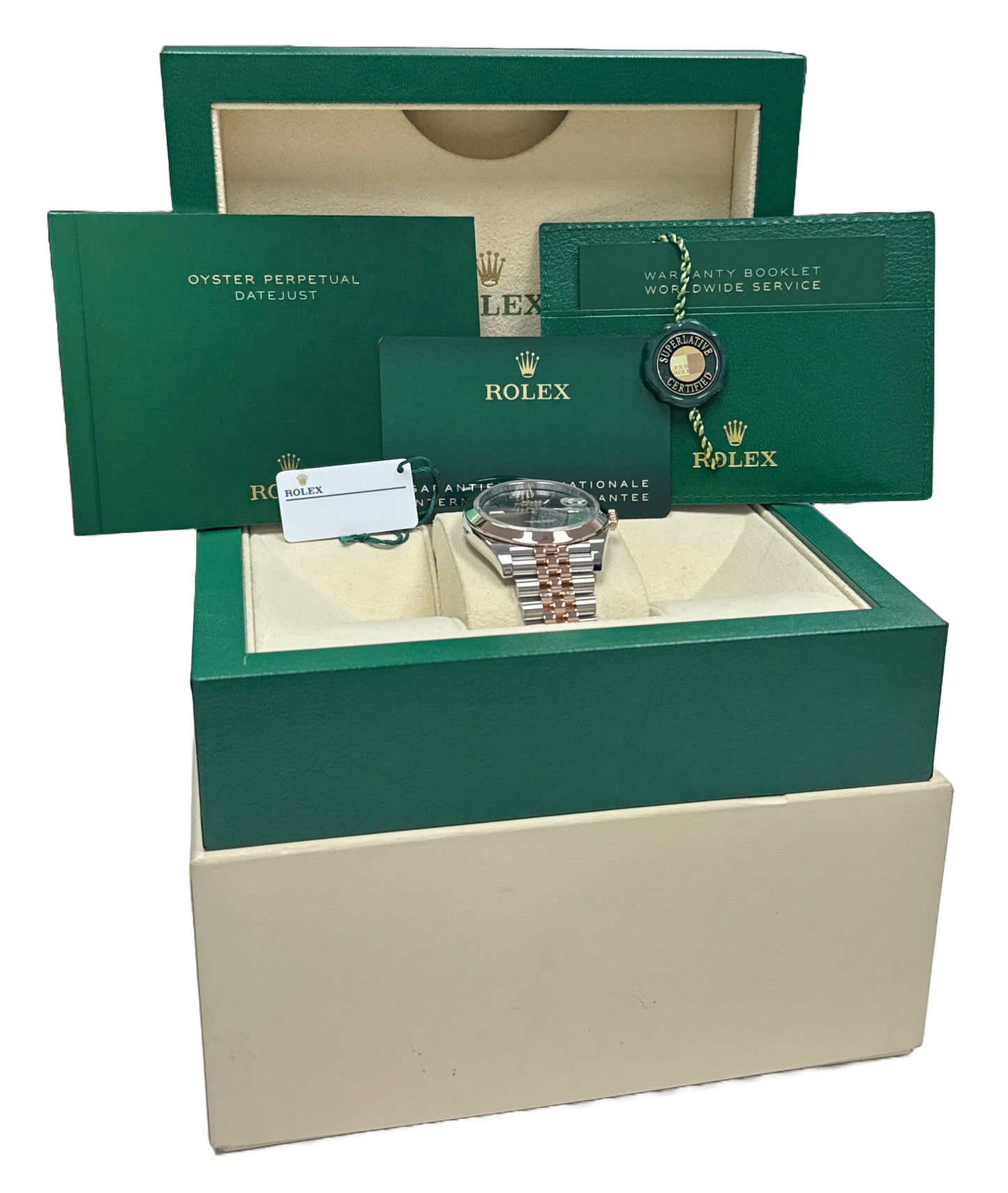 MINT 2024 PAPERS Rolex DateJust 41mm WIMBLEDON 18K Rose Steel JUBILEE 126301 BOX